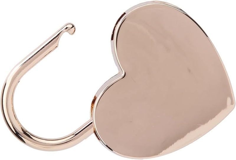 Keenso Heart Lock Metal Padlock With Key For Diary Safe Pink Gold 45x59mm - Image 4